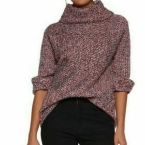 Rag & Bone Marled Merino Wool Turtleneck Sweater in Black and Red Size XS